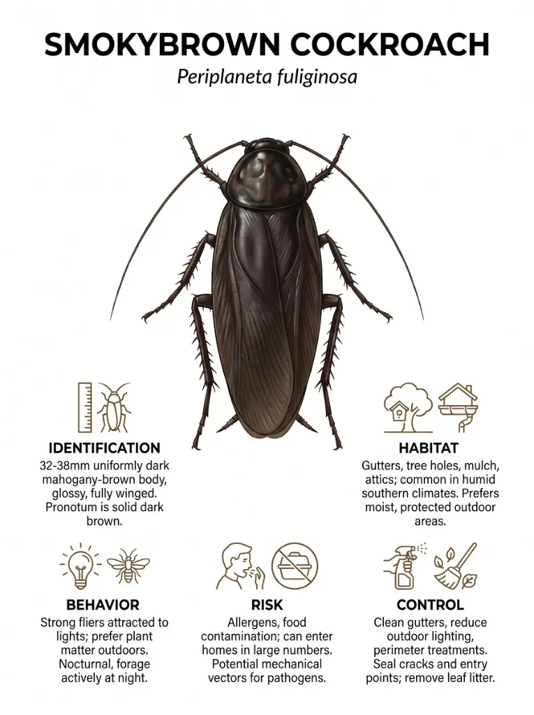 Smokybrown Cockroach identification